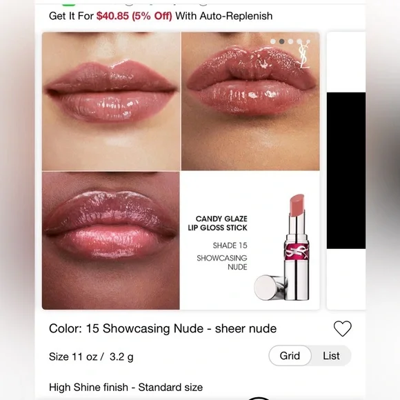 Yves Saint Laurent Loveshine Candy Glaze Lip Gloss Stick Set - Gold - Picture 3 of 5